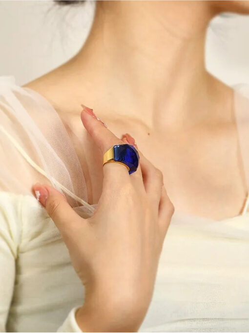 Δαχτυλίδι “Crystal" D18/56 107-00068 Μπλε