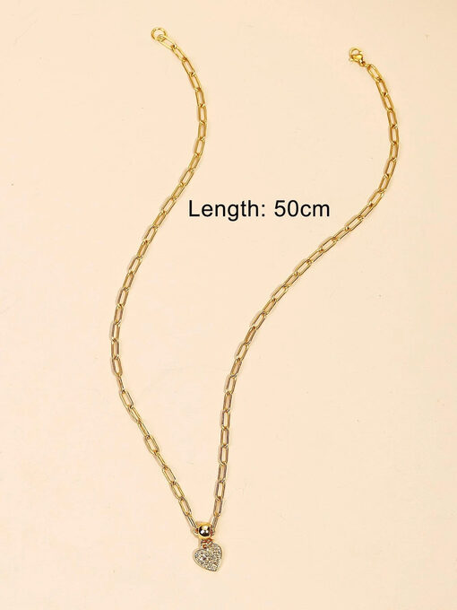Κολιέ με Αλυσίδα ‘’Heart Charm” 104-00108 Χρυσό