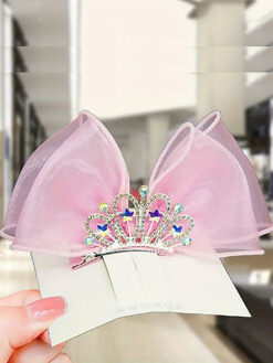 Κλίπ Μαλλίων “Princess Crown” 120-00022 Ρόζ