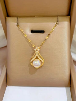 Κολιέ με Αλυσίδα '"Pearl Treasure" 104-00129 Χρυσό