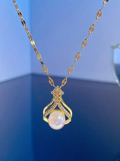 Κολιέ με Αλυσίδα '"Pearl Treasure" 104-00129 Χρυσό