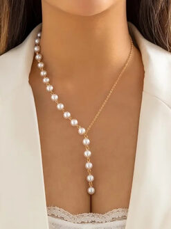 Κολιέ με Αλυσίδα "Sexy Pearls” 104-00134 Χρυσό