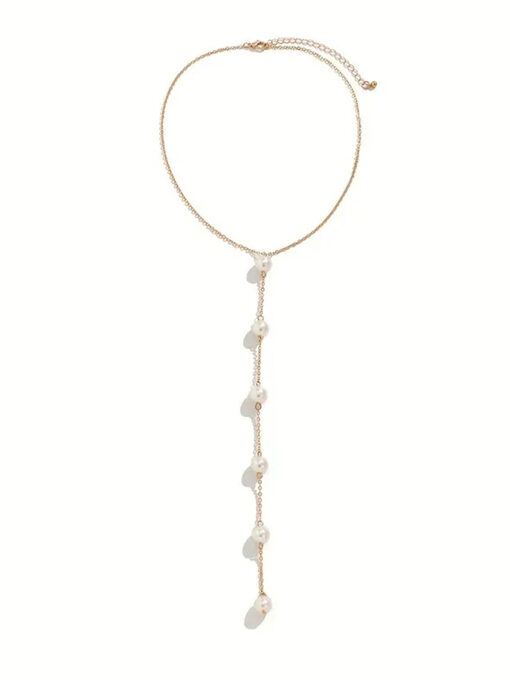 Κολιέ με Αλυσίδα "Sexy Pearls 2” 104-00135 Χρυσό