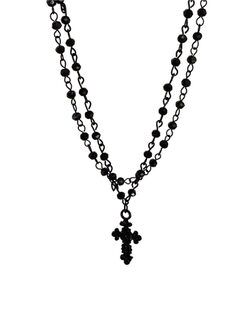 Κολιέ ''Black Cross'' 104-00141 Μαύρο