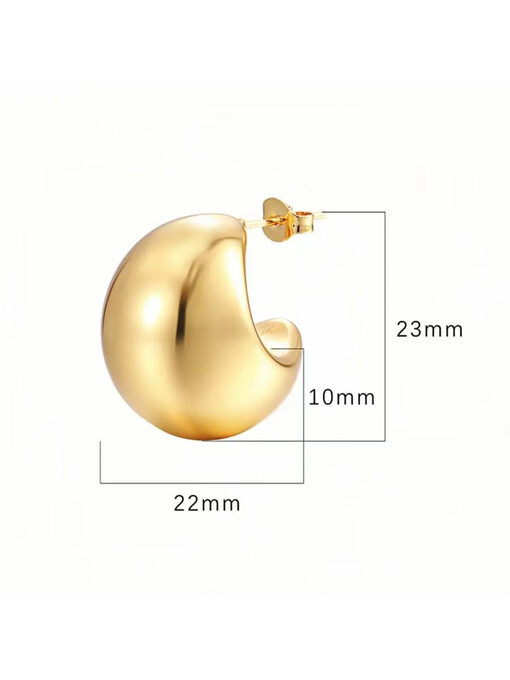 Σκουλαρίκια “Crescent Moon Big” 106-00229 Χρυσό