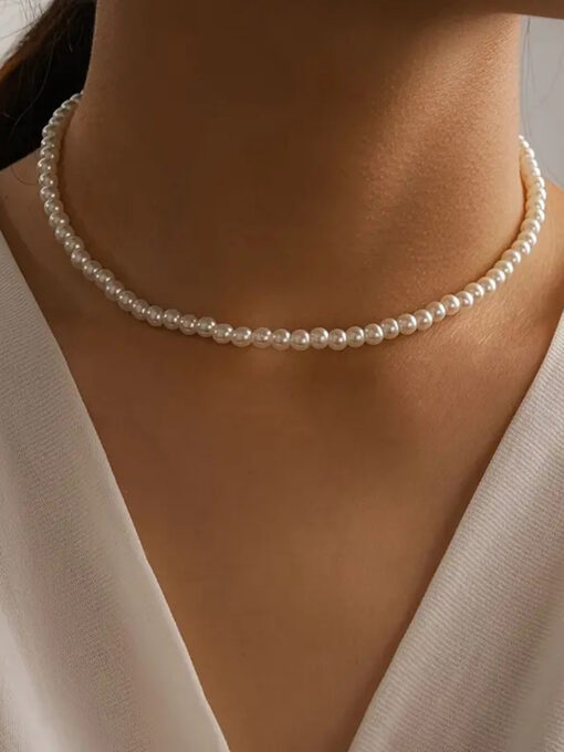 Κολιέ με Πέρλες ''Full Pearls'' 104-00145 Λευκό