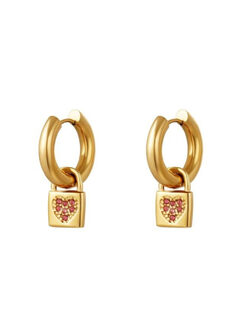 Σκουλαρίκια “Lock Heart” 106-00251 Χρυσό