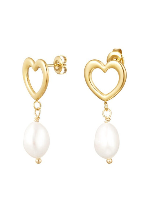 Σκουλαρίκια “Pearl Heart” 106-00247 Χρυσό