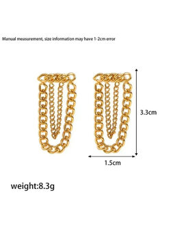 Σκουλαρίκια “Chain Curves” 106-00252 Χρυσό