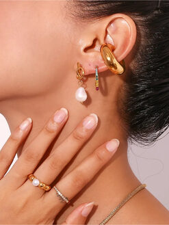 Σκουλαρίκια “Luxury Pearl” 106-00256 Χρυσό