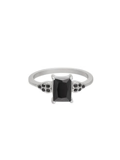 Δαχτυλίδι “Bright Square ” 107-00115 Μαύρο