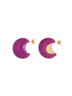 Σκουλαρίκια “Crescent Moon’’ 106-00293 Φούξια