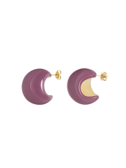 Σκουλαρίκια “Crescent Moon’’ 106-00293 Μωβ