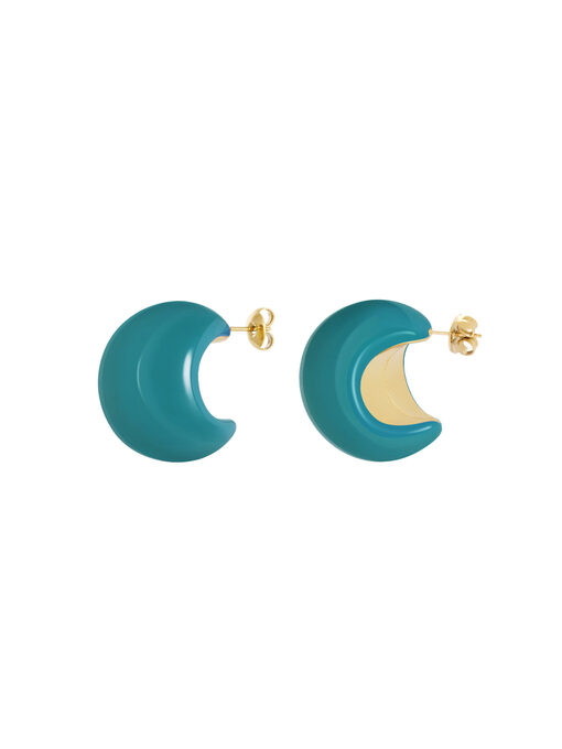 Σκουλαρίκια “Crescent Moon’’ 106-00293 Μπλέ