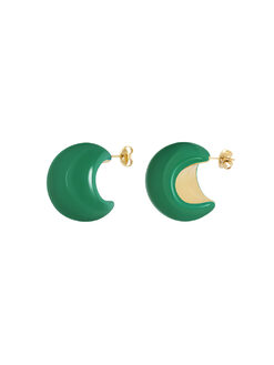 Σκουλαρίκια “Crescent Moon’’ 106-00293 Πράσινο