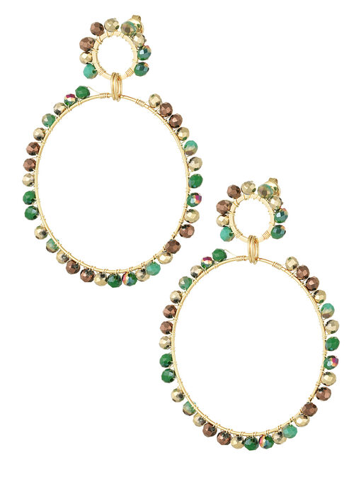 Σκουλαρίκια “Crystal Link’’ 106-00303 Πράσινο