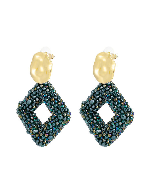 Σκουλαρίκια “Diamond’’ 106-00302 Πράσινο