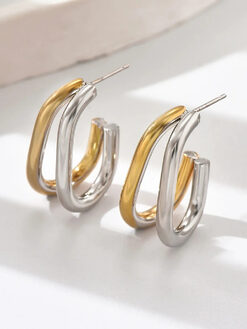 Σκουλαρίκια “DiGeo’’ 106-00312 Χρυσό - Ασημί