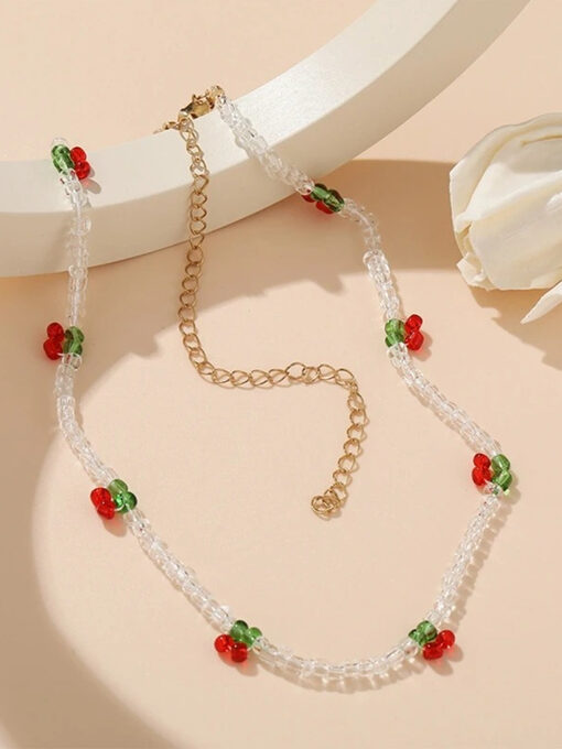 Κολιέ  ''Crystal Cherries’' 104-00200 Λευκό