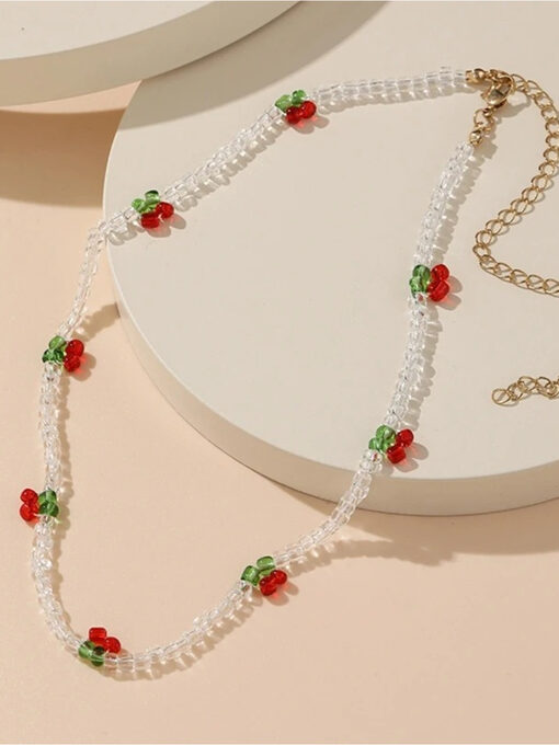 Κολιέ  ''Crystal Cherries’' 104-00200 Λευκό